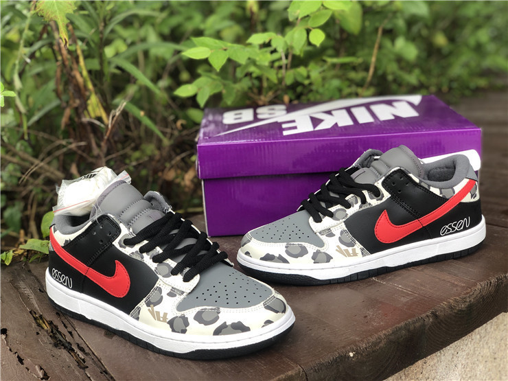 nike sb dunk low grey black university red cu1727-006