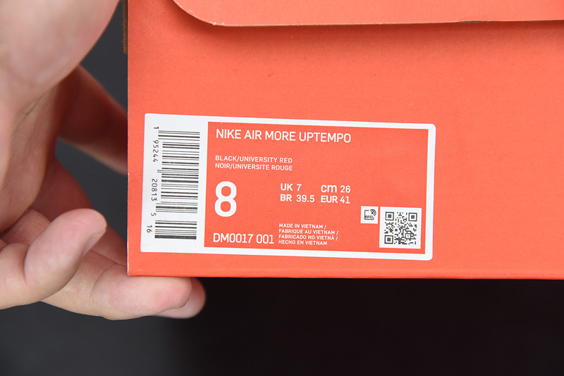 nike air more uptempo gs black red blue dm0017-001