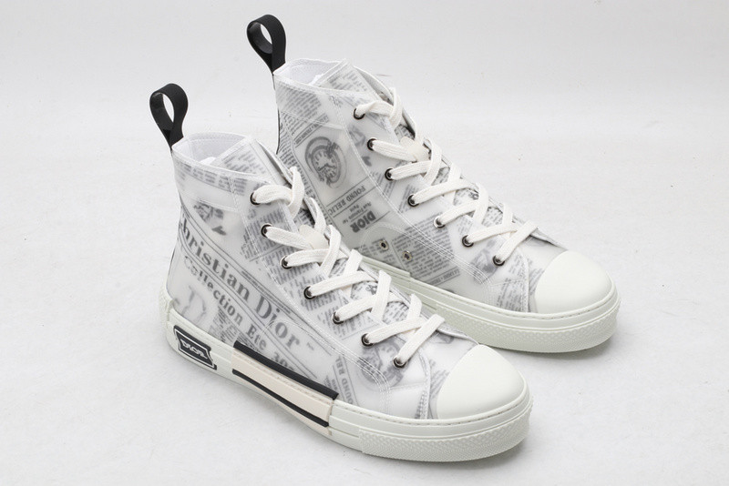 dio* b23 oblique high-top white sneaker