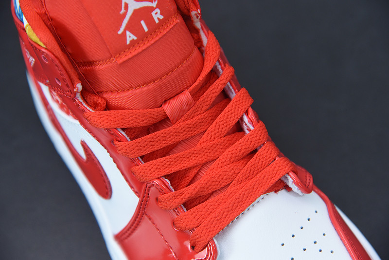 air jordan 1 mid red patent dc7294-600