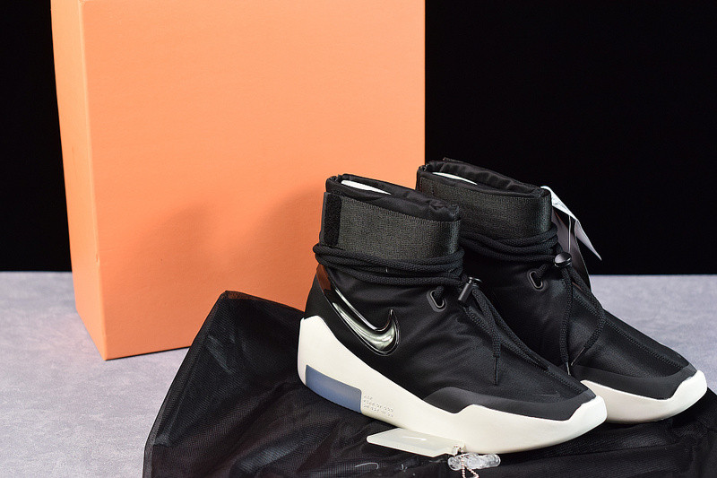 nike air shoot around "fear of god" black at9915-001