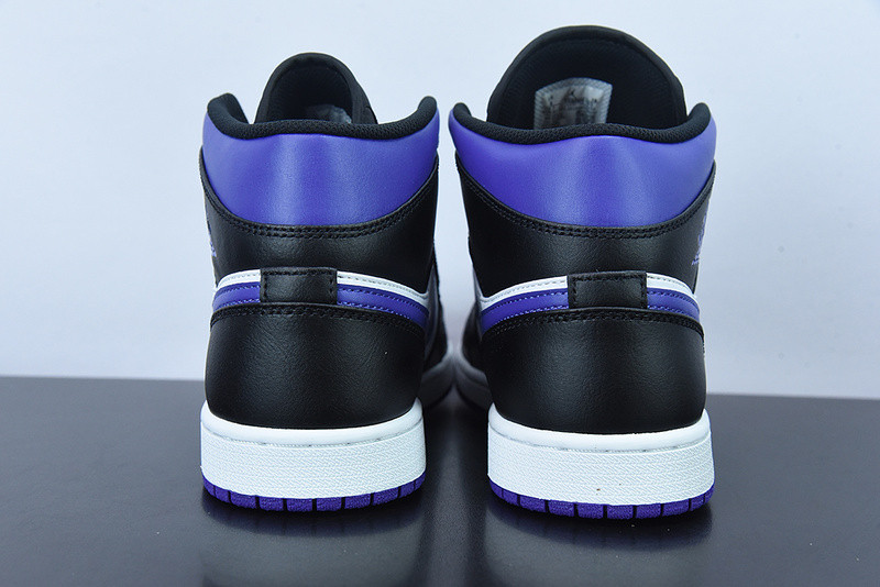 air jordan 1 mid white black purple 554724-095