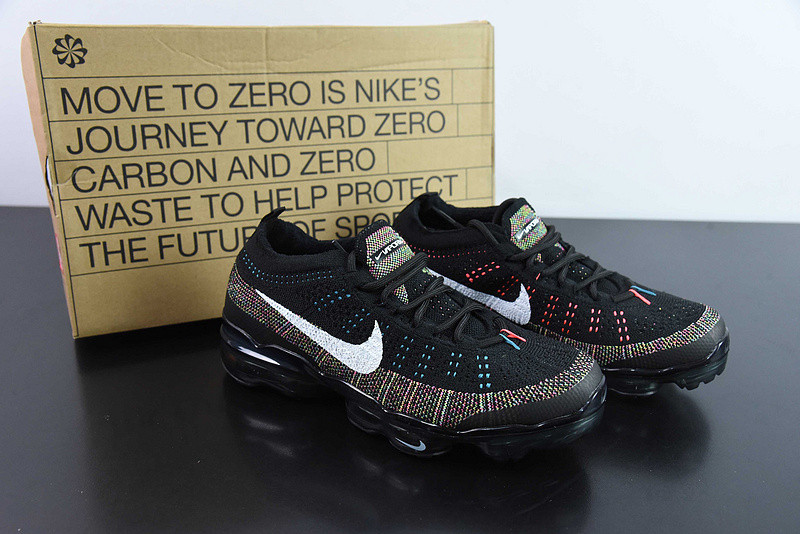 nike air vapormax 2023 flyknit “black multi” dv1678-008